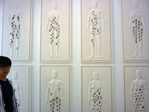 Bee Flowers - plaster acrylic