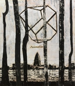 Anselm Kiefer, The Rhine (Melancholia) (Der Rhein (Melancholia)), 1982-2013. Collage of woodcut on canvas with acrylic and shellac 
