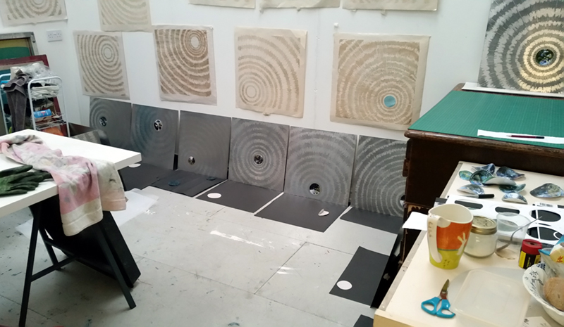 1710 screenprint over etch